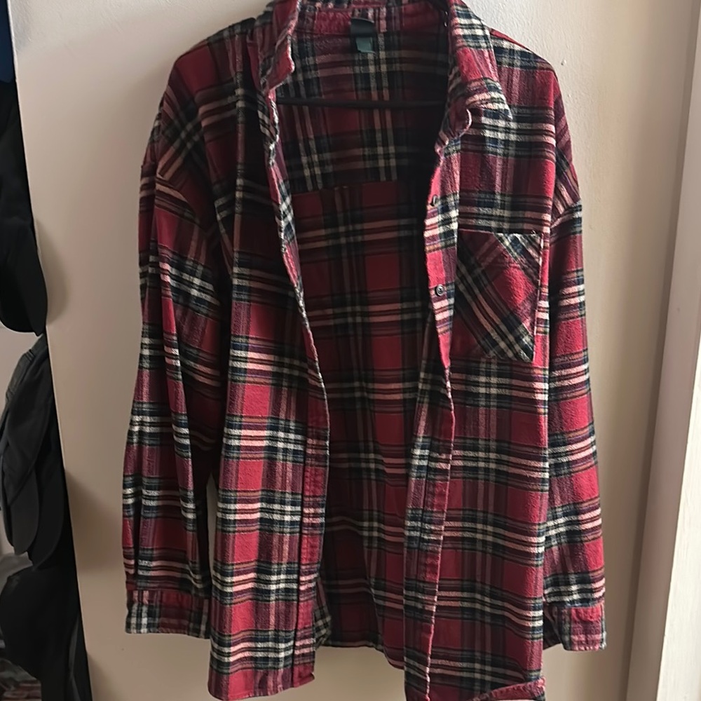 Oversized thick Red Plaid shirt